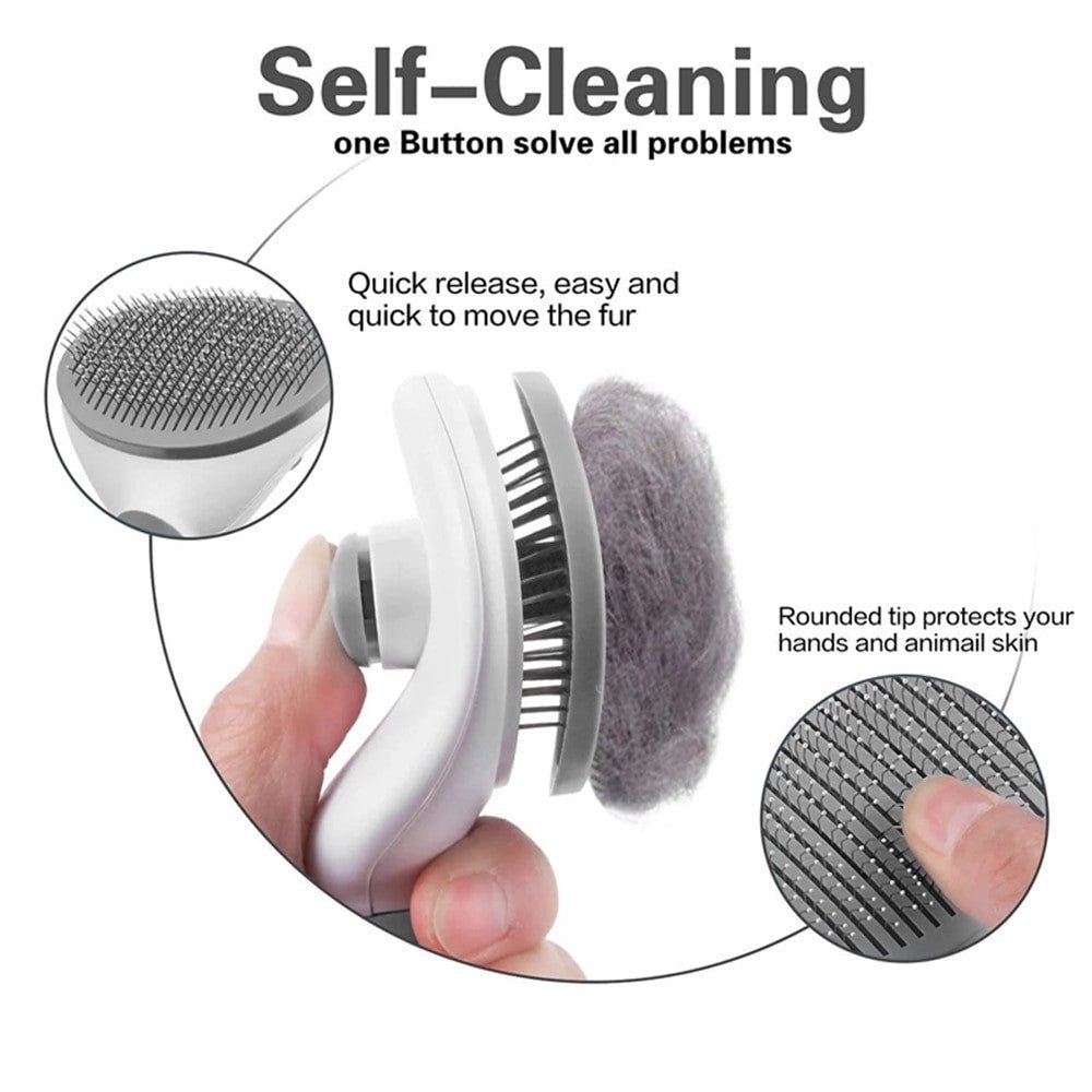 Auto Self-Cleaning Pet Hair Brush for Dogs & Cats – Easy Grooming